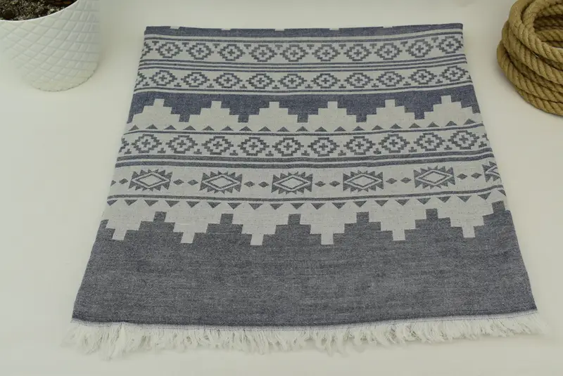 Personalized Blanket, Turkish Bedspread, Housewarming Gift, Bedspread Quenn, Bridesmaid Gifts, Turkish Towel Blanket, 92x80 Cotton Kilim Towel - 8