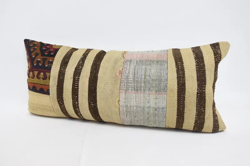 16x36 Beige Pillow Cover, Throw Kilim Pillow, Boho Pillow, Home Decor Pillow, Bolster Throw Pillow, Living Room Throw Cushion Cover, Pillow - 4