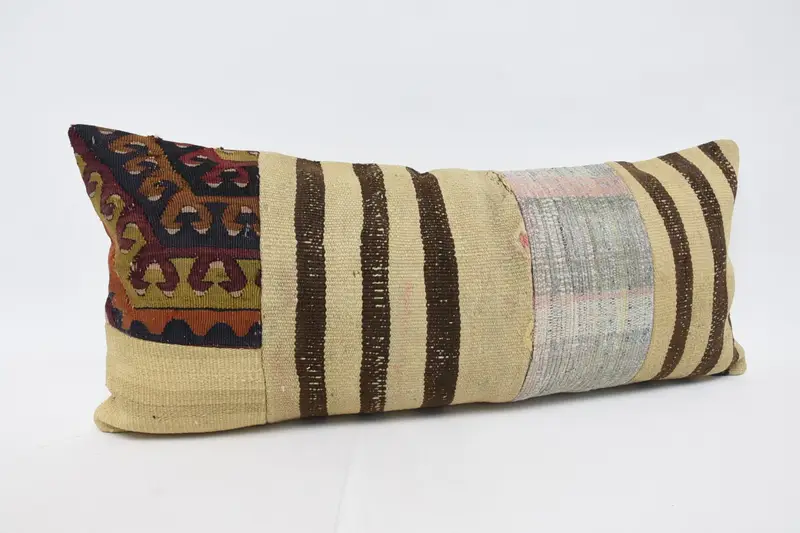 16x36 Beige Pillow Cover, Throw Kilim Pillow, Boho Pillow, Home Decor Pillow, Bolster Throw Pillow, Living Room Throw Cushion Cover, Pillow - 3