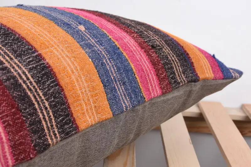 Antique Pillows, Morroccon Kilim Cushion Pillow Cover, Vintage Pillow, 16x24 Red Pillow, Pillow Case, Vintage Kilim Pillow, Armchair Pillow Case - 7