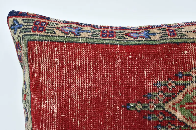 Cubierta de cojín del patio al aire libre, cubierta de almohada retro, caja de almohada roja de 20x28, funda de almohada, cojín de kilim hecho a mano, almohada turca, almohada de kilim - 2