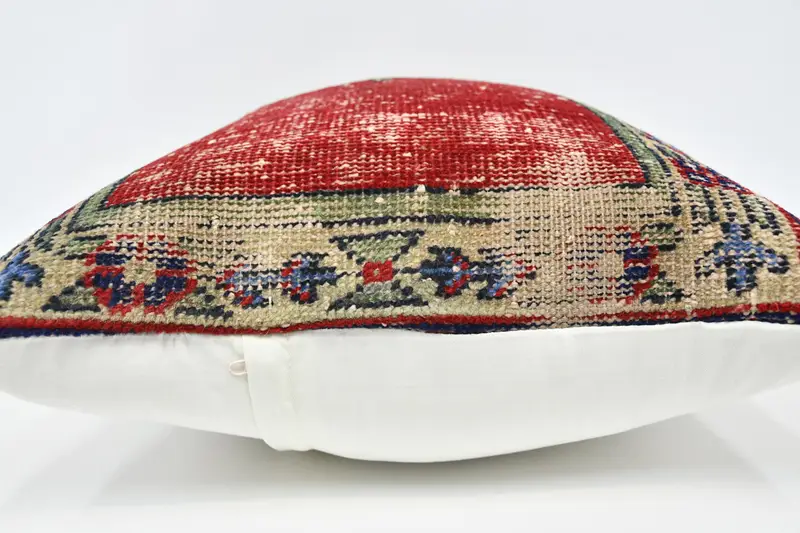 Cubierta de cojín del patio al aire libre, cubierta de almohada retro, caja de almohada roja de 20x28, funda de almohada, cojín de kilim hecho a mano, almohada turca, almohada de kilim - 5