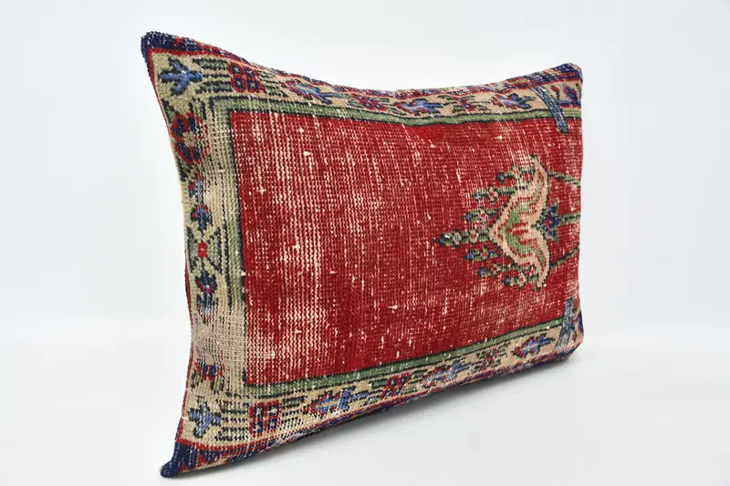 Cubierta de cojín del patio al aire libre, cubierta de almohada retro, caja de almohada roja de 20x28, funda de almohada, cojín de kilim hecho a mano, almohada turca, almohada de kilim - 3