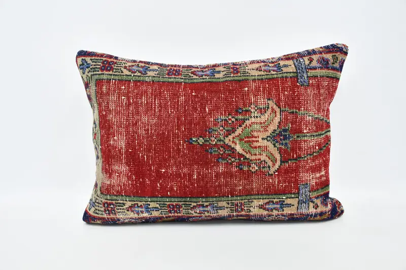 Cubierta de cojín del patio al aire libre, cubierta de almohada retro, caja de almohada roja de 20x28, funda de almohada, cojín de kilim hecho a mano, almohada turca, almohada de kilim - 1