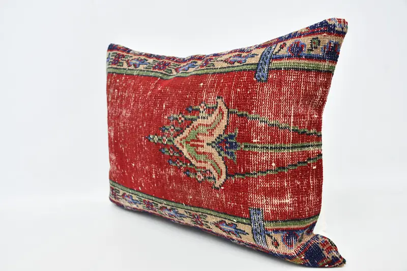 Cubierta de cojín del patio al aire libre, cubierta de almohada retro, caja de almohada roja de 20x28, funda de almohada, cojín de kilim hecho a mano, almohada turca, almohada de kilim - 4