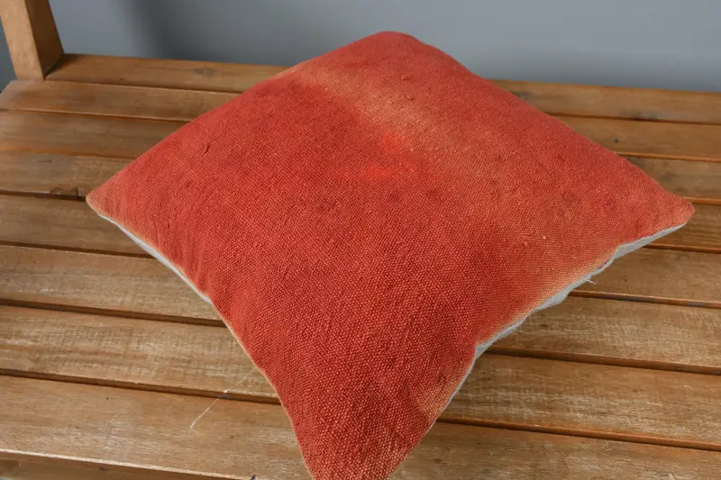 Throw Kilim Pillow, Gift Pillow, Ethnic Throw Cushion Cover, 14x14 Red Cushion Cover, Neutral Pillow, Vintage Kilim Throw Pillow, Cushion Cover - 2