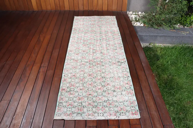 2.5x6.7 ft Türk Yolluk Halısı, Vintage Mavi Oryantal Halı - 1