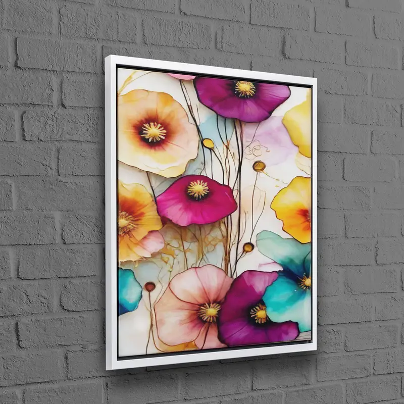 Lienzo floral vibrante: arte impreso para tu espacio