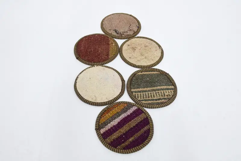 Elegant White and Brown Striped Coaster, Versatile Drink Coaster