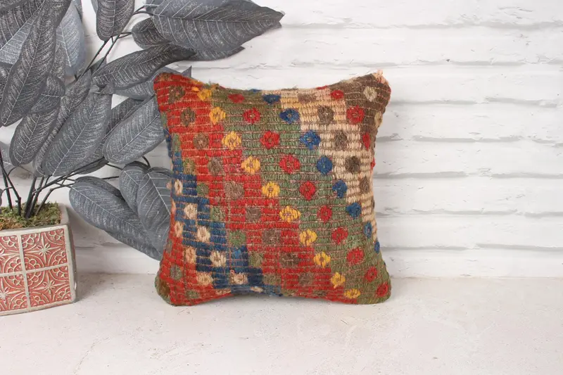 Sustainable Pillow Case, 12x12 Red Pillow Cover, Gift Pillow, Outdoor Patio Cushion Cover, Boho Pillow Sham Cover, Cushion Cover, Pillow for Couch - 1