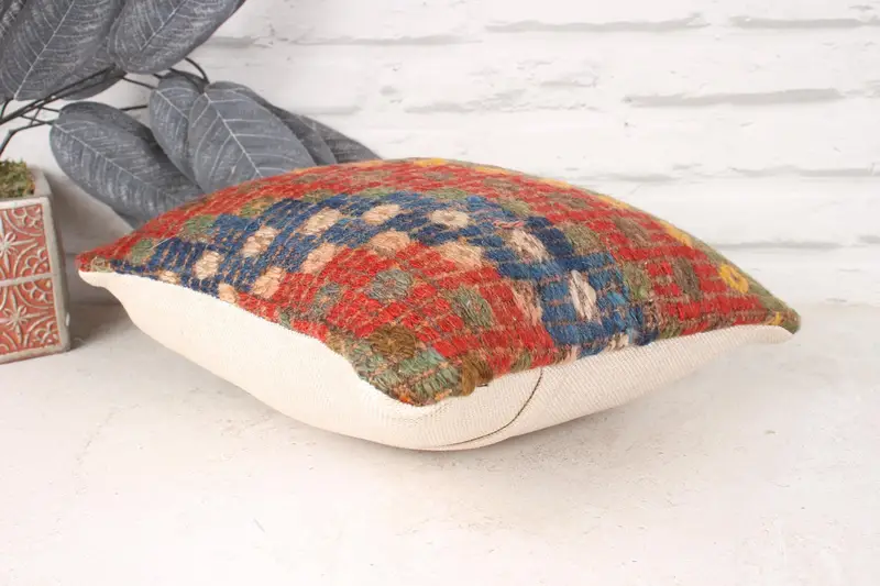 Sustainable Pillow Case, 12x12 Red Pillow Cover, Gift Pillow, Outdoor Patio Cushion Cover, Boho Pillow Sham Cover, Cushion Cover, Pillow for Couch - 6