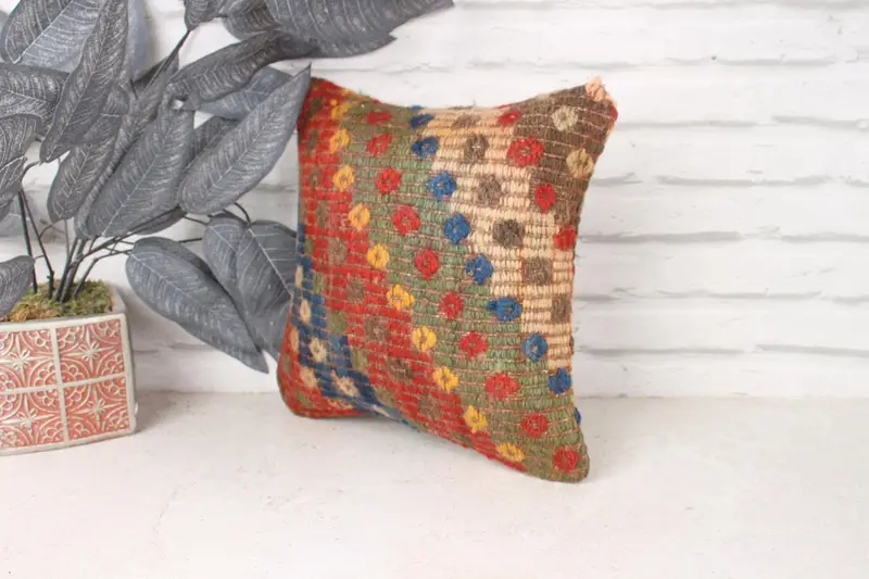 Sustainable Pillow Case, 12x12 Red Pillow Cover, Gift Pillow, Outdoor Patio Cushion Cover, Boho Pillow Sham Cover, Cushion Cover, Pillow for Couch - 4