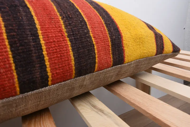 Turkish Kilim Pillow, Handmade Pillow Cover, Home Decor Pillow, Ethnic Pillow Case, Boho Pillow, Pillow Cover, 16x48 Brown Pillow Sham - 7