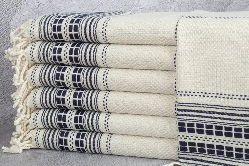 Baumwoll-Geschirrtuch, türkisches Handtuch, marineblaues Handtuch, 50,8 x 101,6 cm