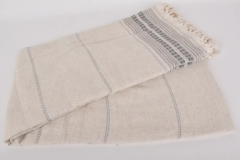 Wedding Favors, Turkish Cotton Throw Blanket, Xmas Gifts, 96x94 Linen Striped Towel, Best Friend Wedding Gift, Bedspread, Woven Throw Blanket - 5