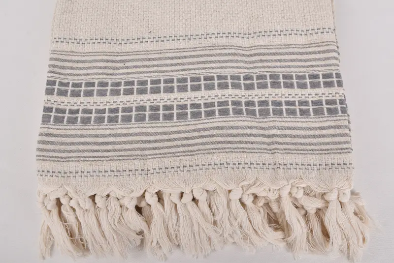 Wedding Favors, Turkish Cotton Throw Blanket, Xmas Gifts, 96x94 Linen Striped Towel, Best Friend Wedding Gift, Bedspread, Woven Throw Blanket - 4