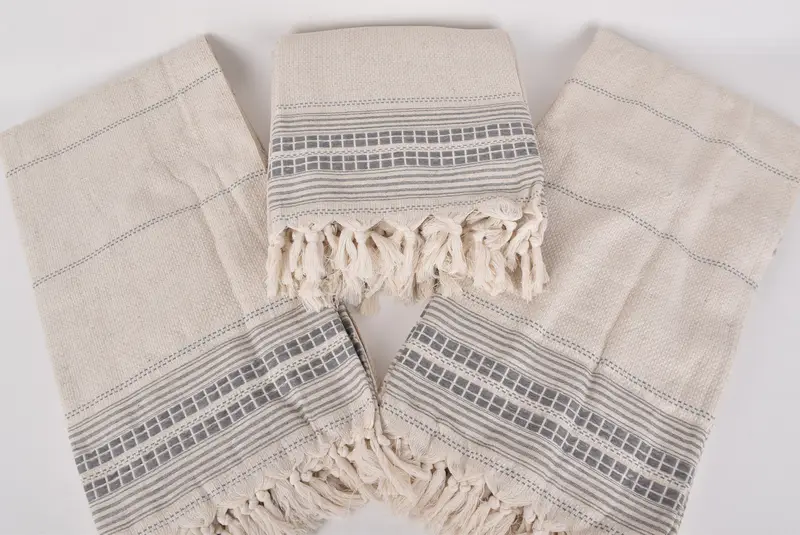 Wedding Favors, Turkish Cotton Throw Blanket, Xmas Gifts, 96x94 Linen Striped Towel, Best Friend Wedding Gift, Bedspread, Woven Throw Blanket - 7
