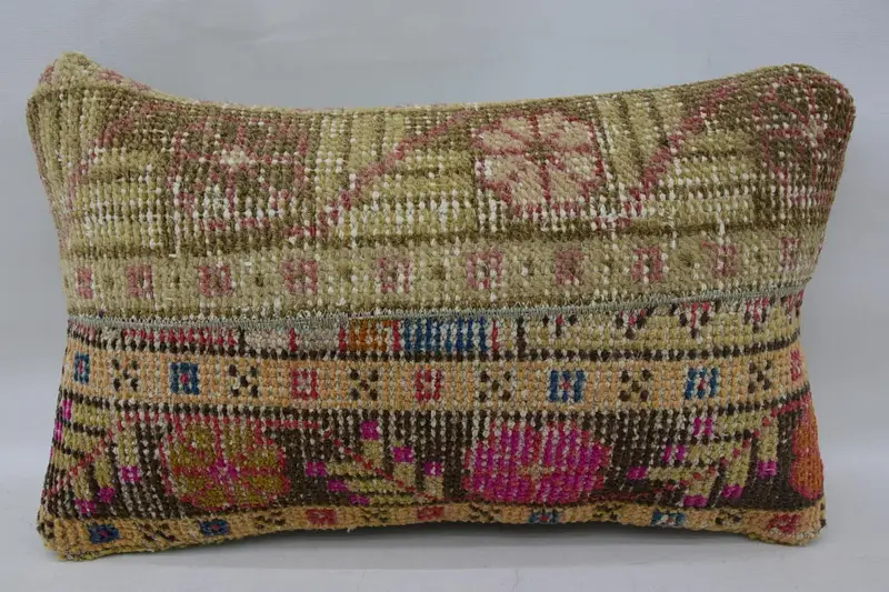 Vintage Pillow Sham, 12x20 inch Beige Gift Pillow Cover - 1