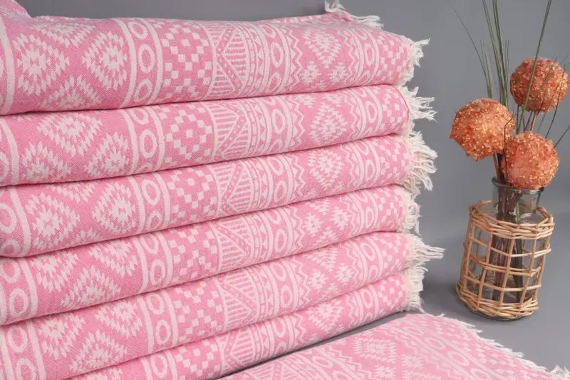 68x36 Cotton Geometric Towel, Custom Wedding Towel, Personalized Gifts, Bridesmaid Gifts, Quick-Dry Beach Towel, Christmas Favors, Custom Bath Towel - 2