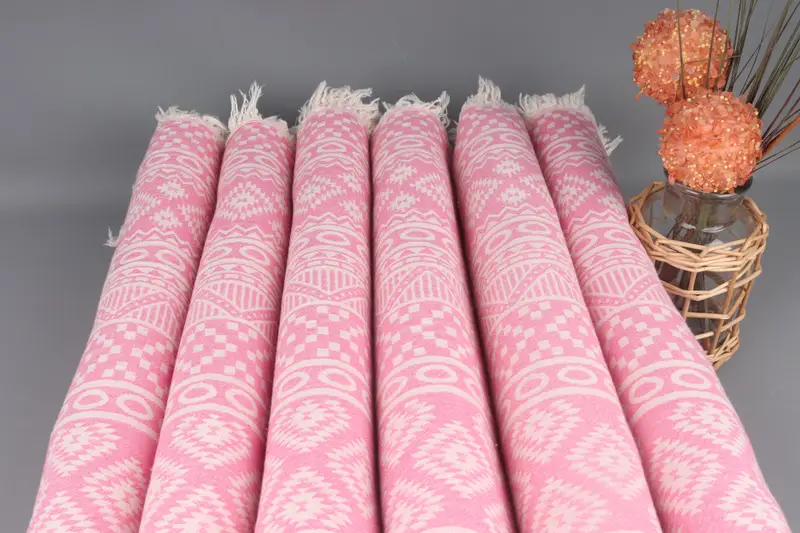 68x36 Cotton Geometric Towel, Custom Wedding Towel, Personalized Gifts, Bridesmaid Gifts, Quick-Dry Beach Towel, Christmas Favors, Custom Bath Towel - 4