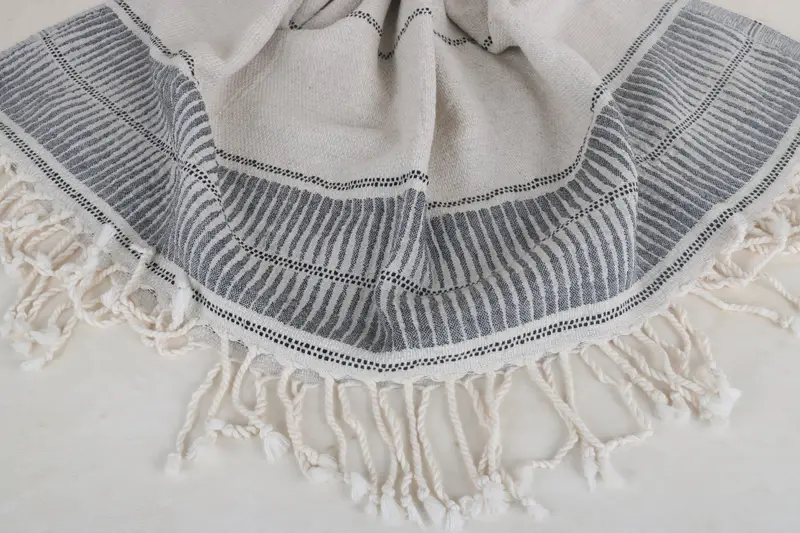 Turkish hand towel, 70x40 Linen Striped Towel, Gift For Him, Yoga Towel, Sand-free towel, Bridesmaid Favors, Antibacterial Turkish peshtemal towel - 7