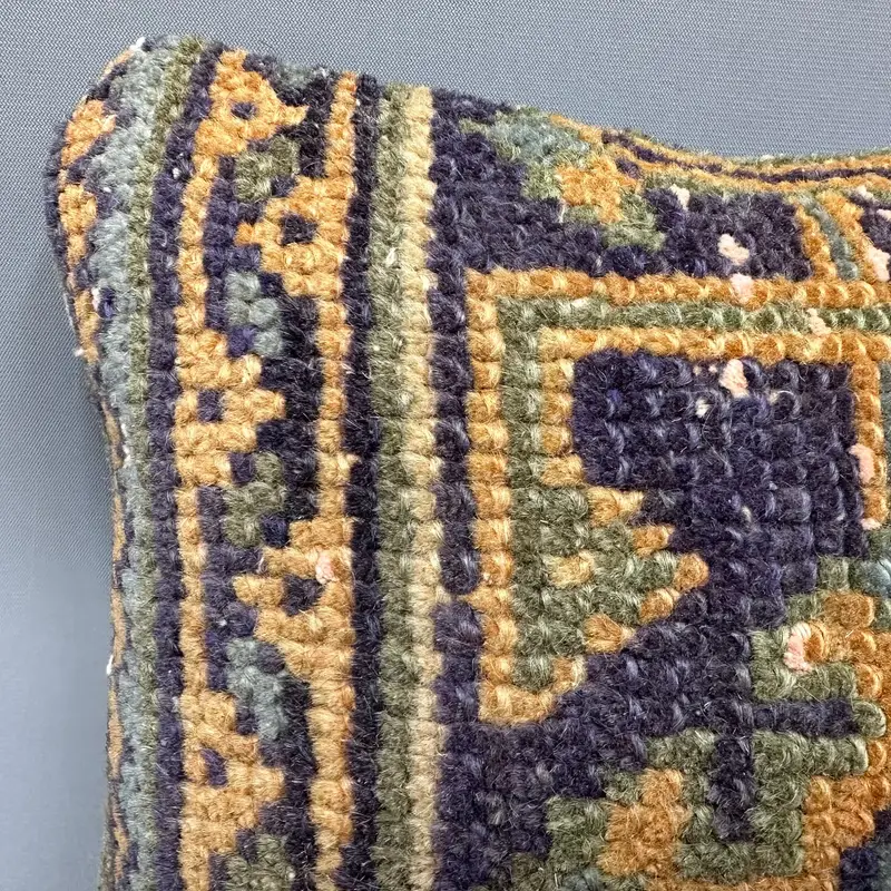 Pillow, Wholesale Pillow Cover, Custom Cushion Cover, 12x12 Blue Cushion Case, Turkish Pillow, Antique Pillows, Handmade Kilim Cushion - 5