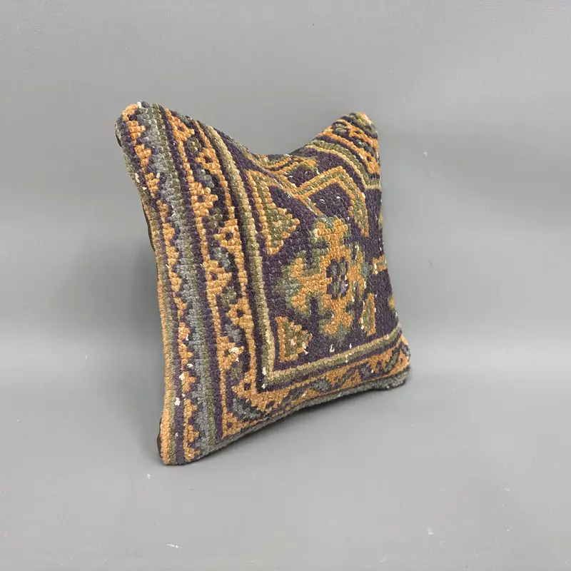 Pillow, Wholesale Pillow Cover, Custom Cushion Cover, 12x12 Blue Cushion Case, Turkish Pillow, Antique Pillows, Handmade Kilim Cushion - 2