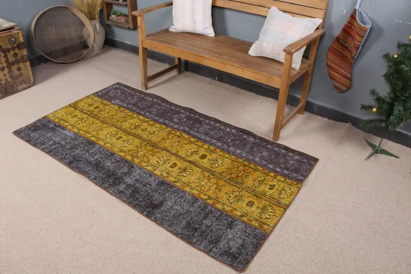 Alfombra Camuflaje Amarilla, 3,2x5,9 ft Detalles Grises