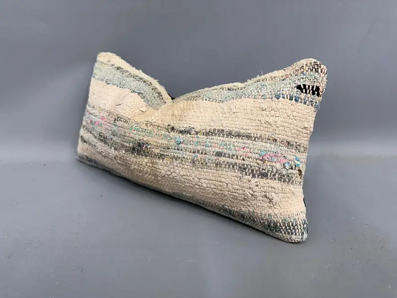 Pillow Sham, Throw Kilim Pillow, 8x16 Beige Pillow, Gift Pillow, Bolster Cushion, Seat Pillow, Retro Throw Cushion Case, Turkish Kilim Pillow - 3