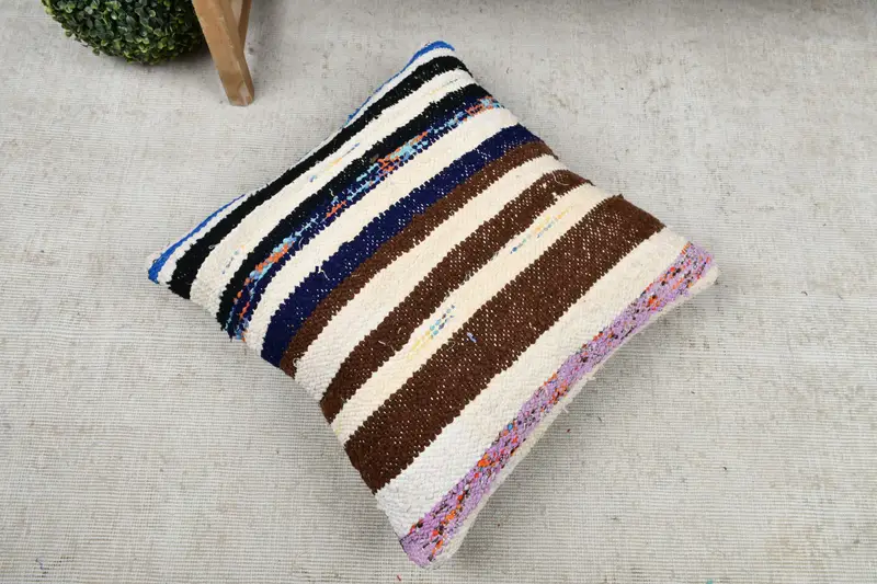 Pillow for Couch, 22x22 White Cushion Case, Pet Pillow Sham, Pillow Case, Kilim Pillow Cover, Antique Pillows, Knitted Cushion Cover - 8