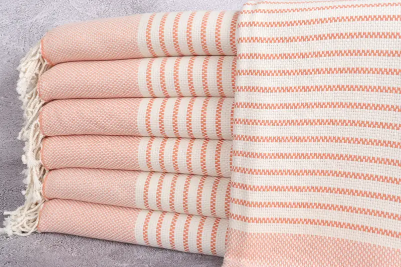 76x40 Cotton Striped Towel, Turkish hand towel, Peshtemal beach towel with unique design, Wedding Day Gift For Bride, Gifts For Him, Travel towel - 1