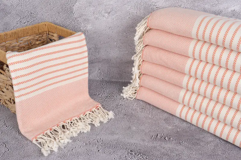 76x40 Cotton Striped Towel, Turkish hand towel, Peshtemal beach towel with unique design, Wedding Day Gift For Bride, Gifts For Him, Travel towel - 3