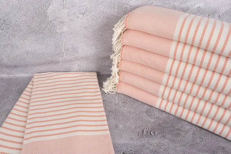 76x40 Cotton Striped Towel, Turkish hand towel, Peshtemal beach towel with unique design, Wedding Day Gift For Bride, Gifts For Him, Travel towel - 2
