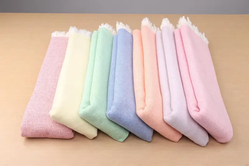 Turkish Beach Towel Organic Cotton Beige Flat, 40x71 Inches