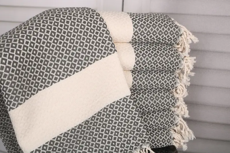 70x40 Cotton Geometric Towel, Guest Towel, Bridal Shower Favors, Welcome Wedding Gift, Hammam towel, Unique Wedding Gift, Beach Towel Bulk - 1