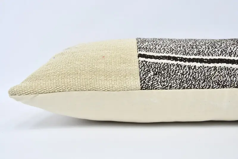 Vintage Kilim Pillow, Vintage Pillow, Throw Kilim Pillow, Decorative Throw Pillow, Lounge Throw Cushion, Pillow, 12x36 Beige Pillow Case - 5
