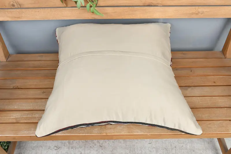 Kilim Pillow, Bolster Throw Pillow, Ethnic Pillow Cover Pillow Sham, 24x24 Beige Pillow Cover, Home Decor Pillow, Pillow Case, Gift Pillow - 5