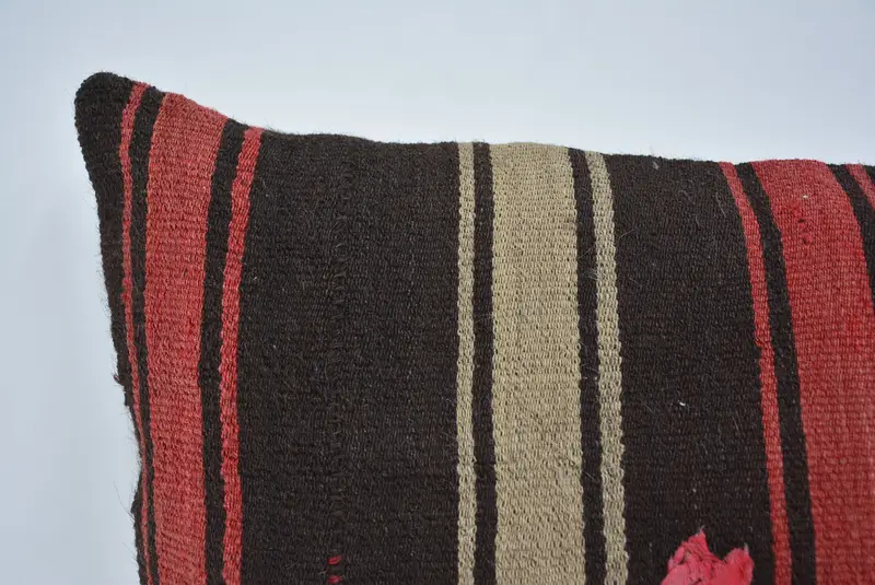 Car Pillow Sham, Handmade Cushion, 16x24 Brown Pillow Sham, Pillow Sham, Throw Kilim Pillow, Kilim Pillow, Neutral Cushion, Vintage Kilim Pillow - 2