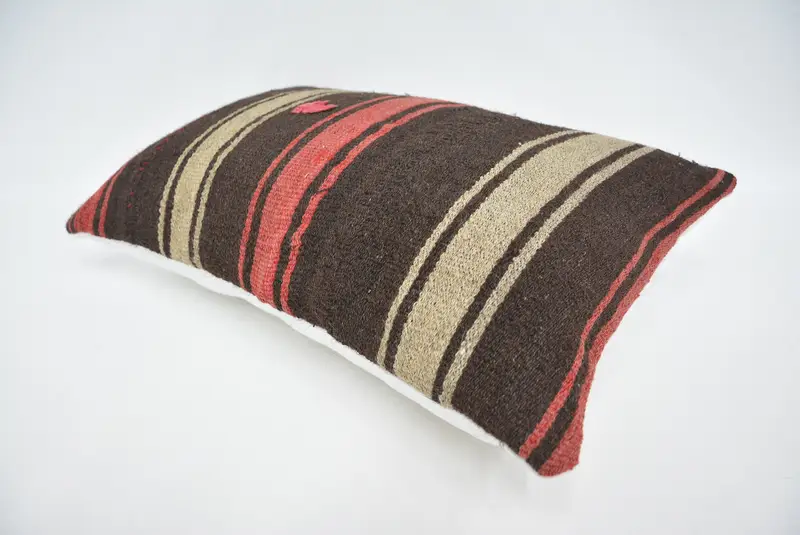 Car Pillow Sham, Handmade Cushion, 16x24 Brown Pillow Sham, Pillow Sham, Throw Kilim Pillow, Kilim Pillow, Neutral Cushion, Vintage Kilim Pillow - 6
