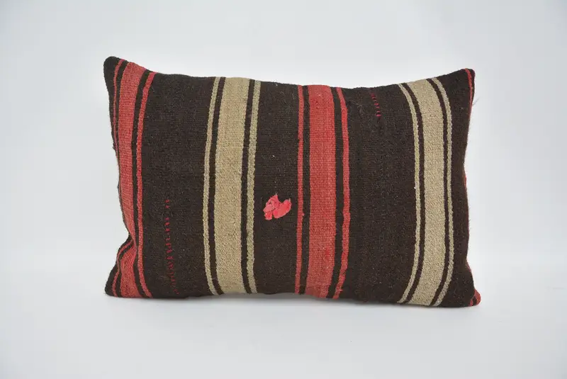 Car Pillow Sham, Handmade Cushion, 16x24 Brown Pillow Sham, Pillow Sham, Throw Kilim Pillow, Kilim Pillow, Neutral Cushion, Vintage Kilim Pillow - 1