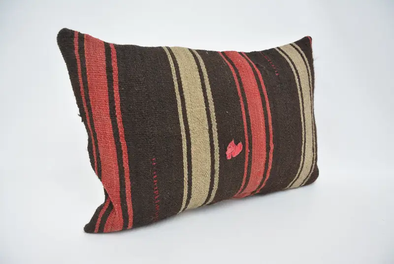 Car Pillow Sham, Handmade Cushion, 16x24 Brown Pillow Sham, Pillow Sham, Throw Kilim Pillow, Kilim Pillow, Neutral Cushion, Vintage Kilim Pillow - 3