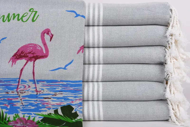 Bridal Shower Gift, Embroidery Towels, Hammam Towel USA, Custom Towel, Turkish Towel Set, 70x40 Cotton Summer Print Striped Towel, Bridesmaid Gift - 1
