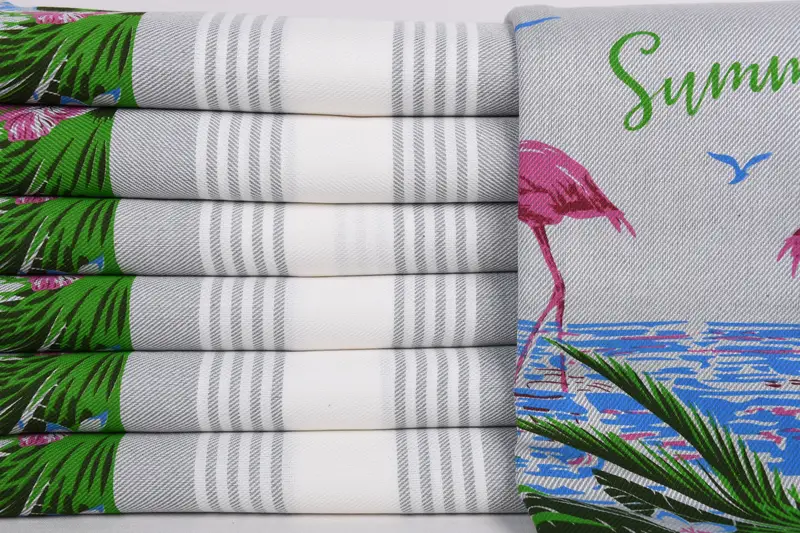 Bridal Shower Gift, Embroidery Towels, Hammam Towel USA, Custom Towel, Turkish Towel Set, 70x40 Cotton Summer Print Striped Towel, Bridesmaid Gift - 2