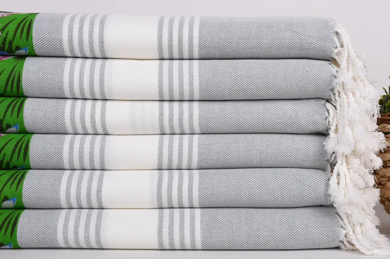 Bridal Shower Gift, Embroidery Towels, Hammam Towel USA, Custom Towel, Turkish Towel Set, 70x40 Cotton Summer Print Striped Towel, Bridesmaid Gift - 3