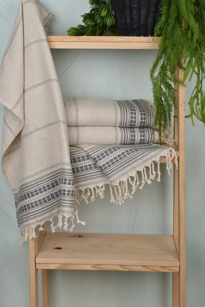 Monogram Hand Towel, Monogram Towels, 40x20 Linen Striped Towel, Custom Wedding Gifts, Custom Hand Towel, Monogram Dish Towel, Personalized Gift - 6