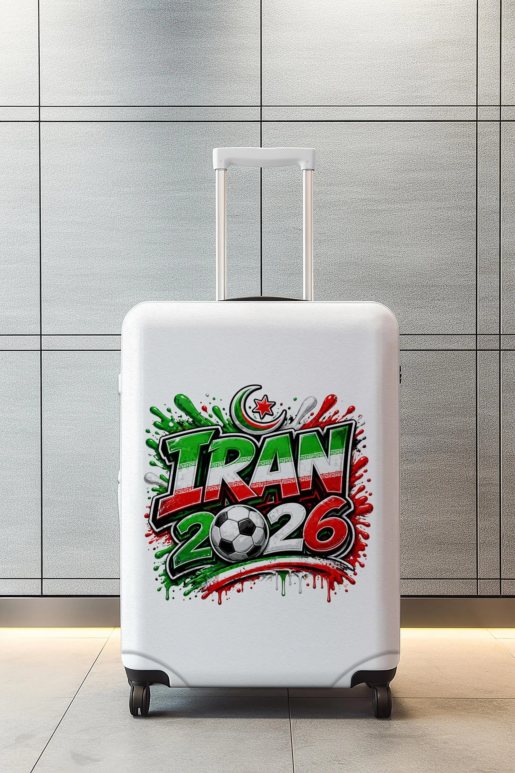 Iran-Fußball-Gepäckhülle, 2026-Fan-Kofferschutz, individuelle Sport-Reisehülle - 1