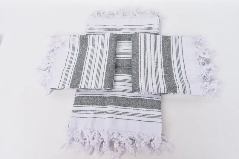 68x32 Cotton Striped Towel, Lightweight towel, Cotton towel, Decorative Towel, Scarf Towel, Organic Cotton Towel, Hammam towel, Wedding Shower Gift - 6