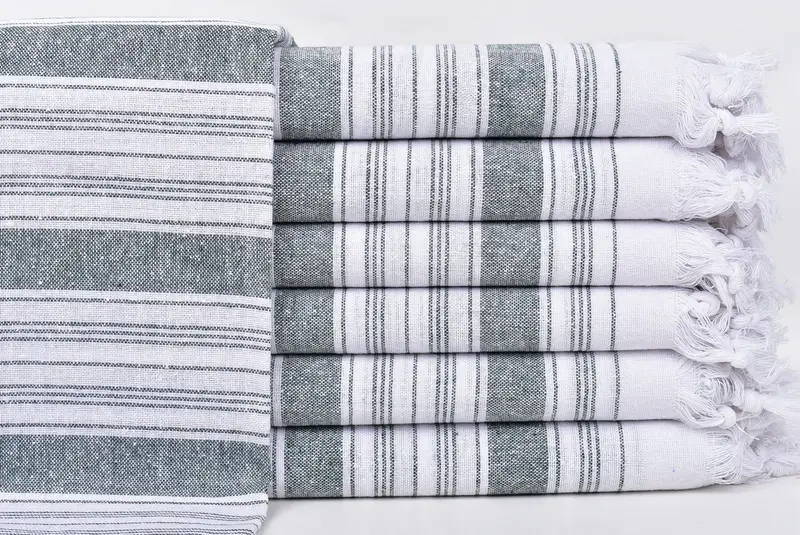 68x32 Cotton Striped Towel, Lightweight towel, Cotton towel, Decorative Towel, Scarf Towel, Organic Cotton Towel, Hammam towel, Wedding Shower Gift - 1