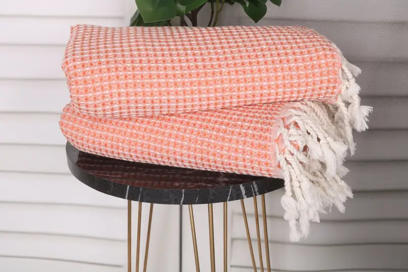 Bath towel, 68x36 Cotton Waffle Towel, Turkish beach towel, Eco-friendly Turkish towel for home and travel, Bachelorette Favor, Luxury towel - 3