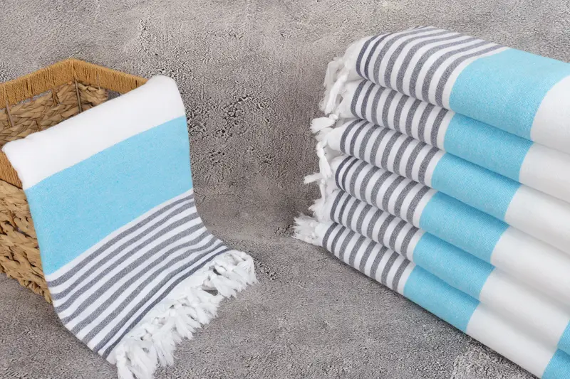 Handmade Turkish Towel, Personalized Turkish Towel, Quick-dry towel, 68x36 Cotton Striped Terry Towel, Bride Gift, Wedding Towel, Bridesmaid Gifts - 3